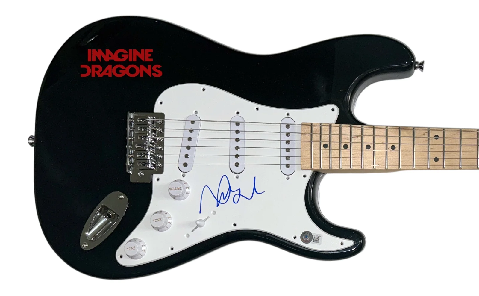 Dan Reynolds IMAGINE DRAGONS Signed Autograph Electric Guitar Singer Beckett COA, изображение 2