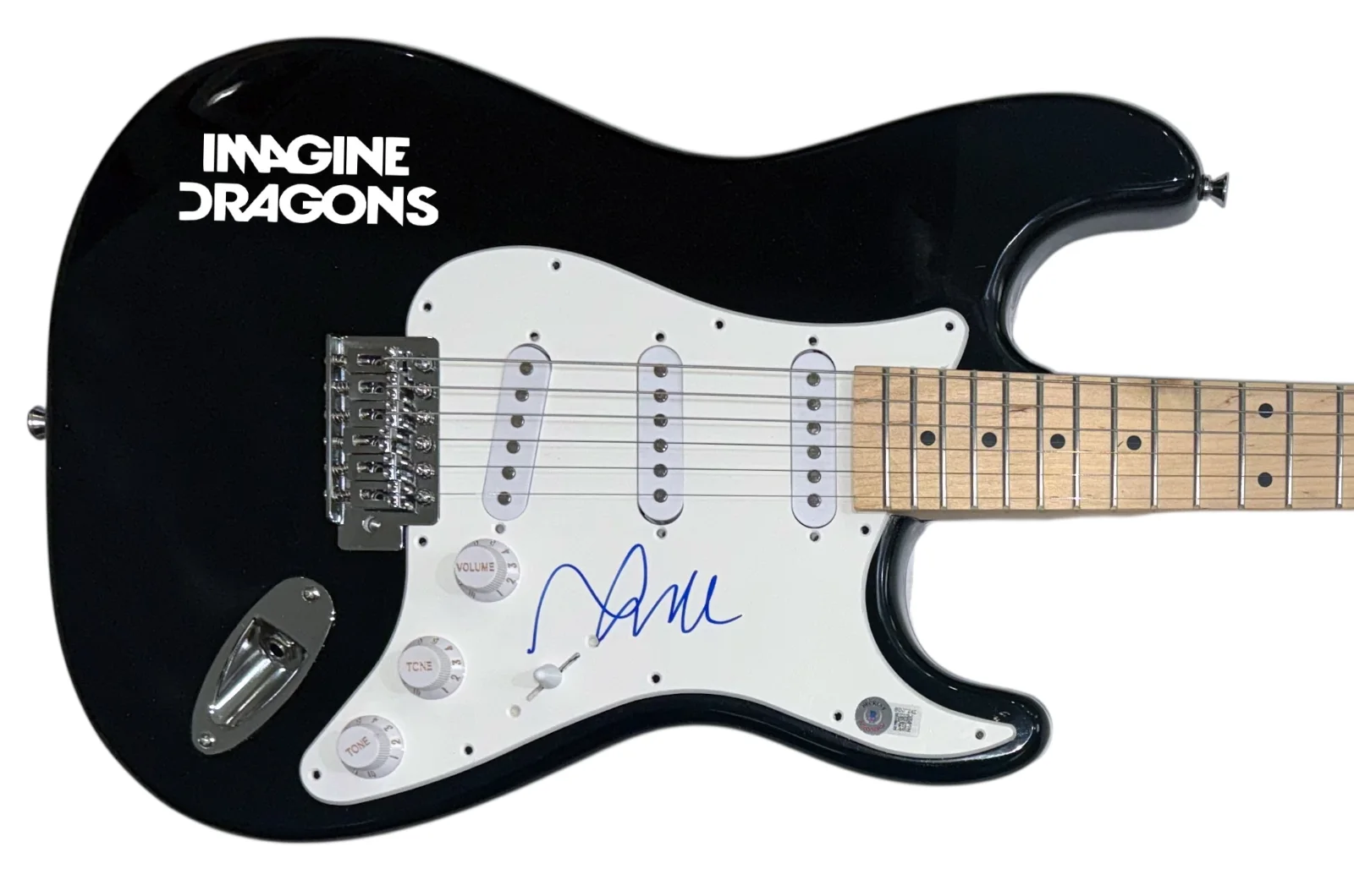 Dan Reynolds IMAGINE DRAGONS Signed Autograph Electric Guitar Singer Beckett COA, изображение 2