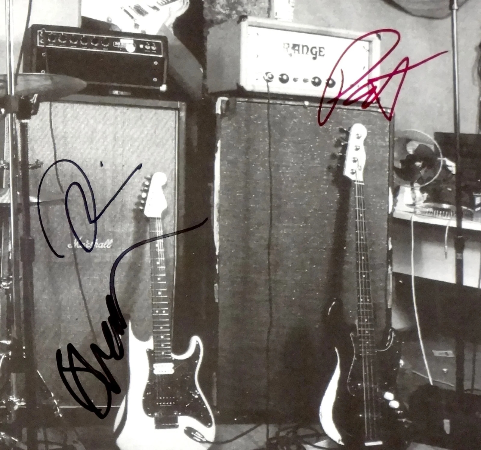 WEEZER BAND HAND SIGNED AUTOGRAPHED BLUE ALBUM POSTER INSERT BY 3! WITH C.O.A., изображение 2