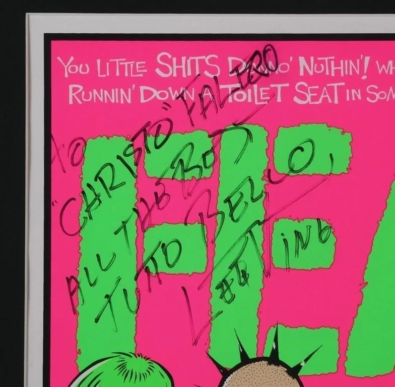 Greg Stainboy Reinel, Lee Ving — FEAR Punk Band Signed Poster LEE VING Greg Stainboy Reinel 2004 Art #72/250, изображение 2