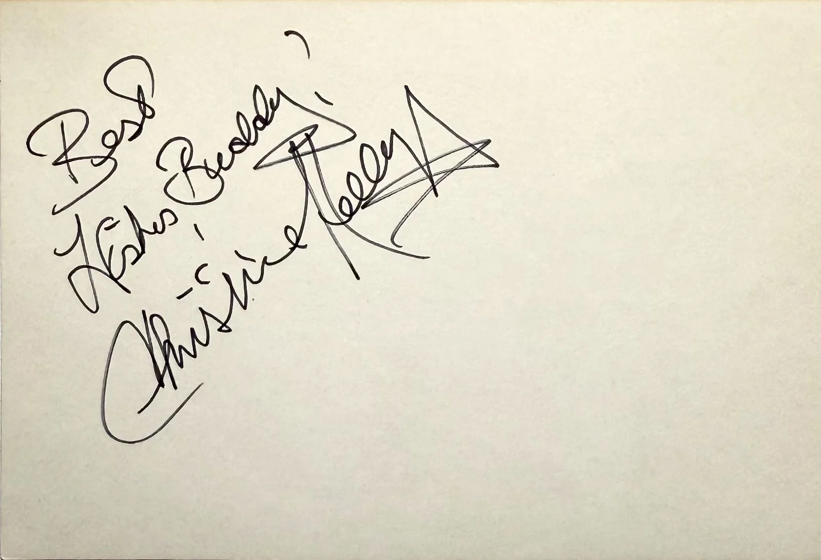 Christine Kellogg — CHRISTINE KELLOGG Signed Autographed 4"x 6" INDEX CARD So Fine THE BEASTMASTER, изображение 3