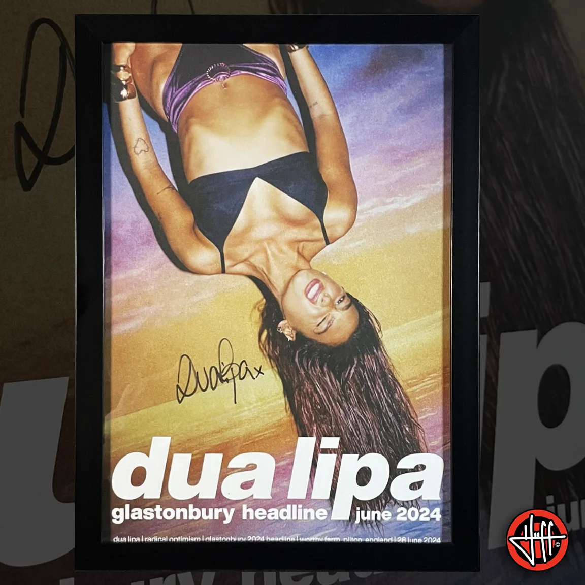 Signed 💎 RARE! DUA LIPA - LIMITED EDITION GLASTONBURY POSTER From DUA UK Store, image 3