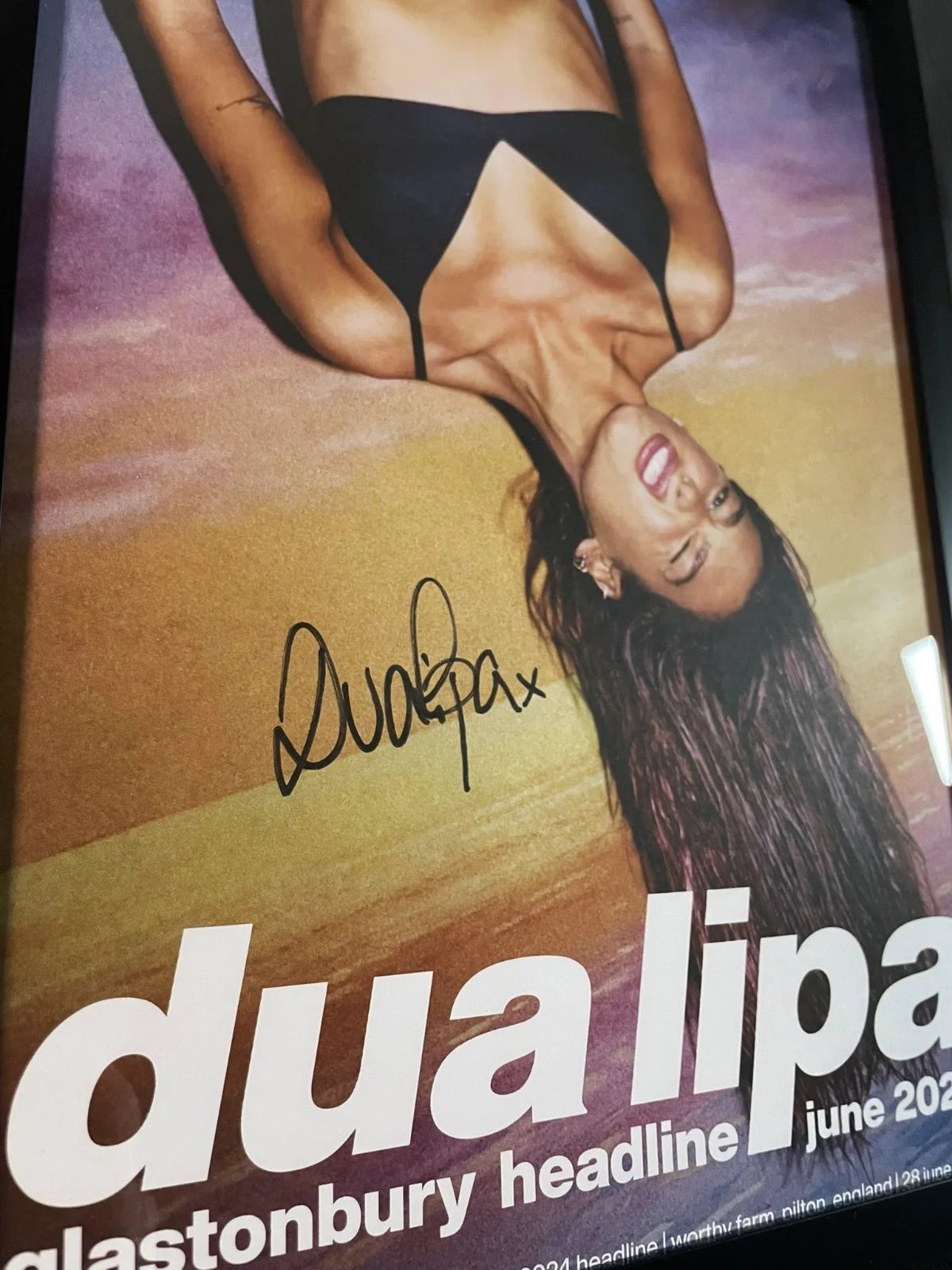 Signed 💎 RARE! DUA LIPA - LIMITED EDITION GLASTONBURY POSTER From DUA UK Store, image 4