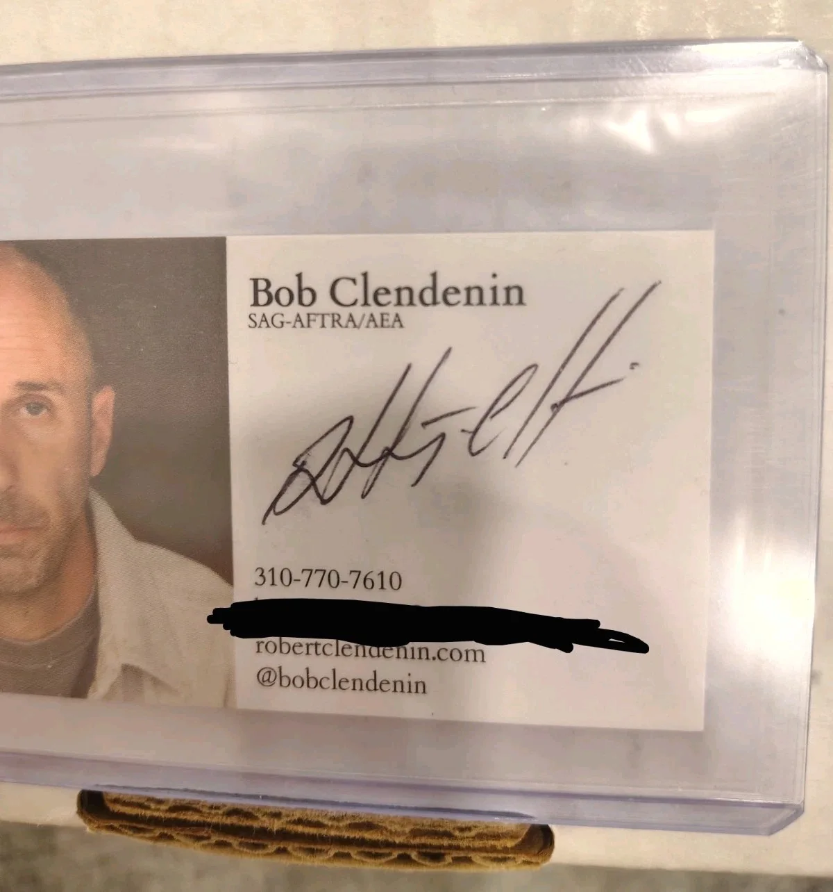 Bob Clendenin — Bob Clendenin Signed Business Card Star Trek Scrubs Cougar Town Actor Autograph, изображение 2