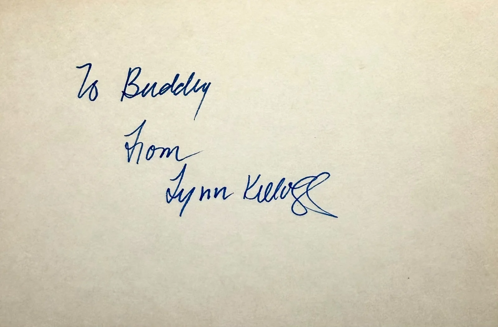 Lynn Kellogg — LYNN KELLOGG Signed Autographed 4x6 INDEX CARD SINGER HAIR Elvis Presley Charro!, image 3