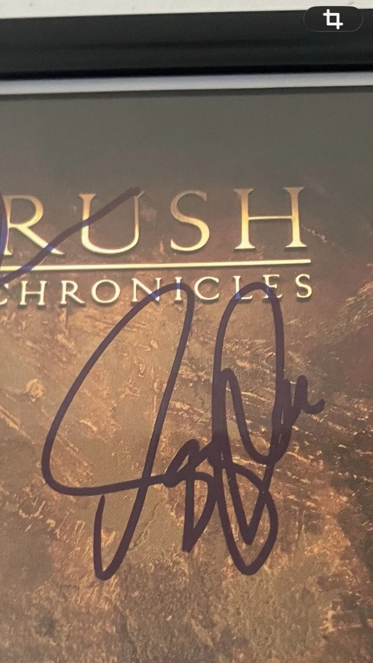 RUSH CHRONICLES SIGNED/AUTOGRAPHED CD COVER FRAMED WITH COA, image 3