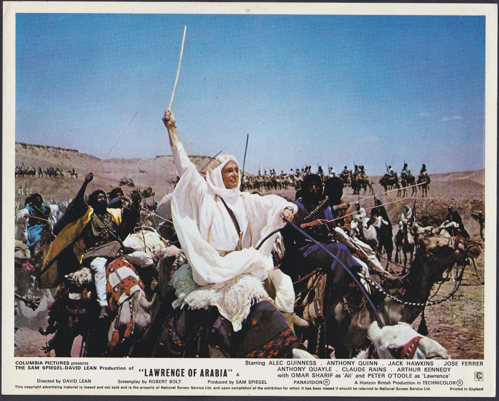 Lawrence of Arabia 6x ORIGINAL UK FOH Lobby Cards Peter O'Toole David Lean RR, изображение 3