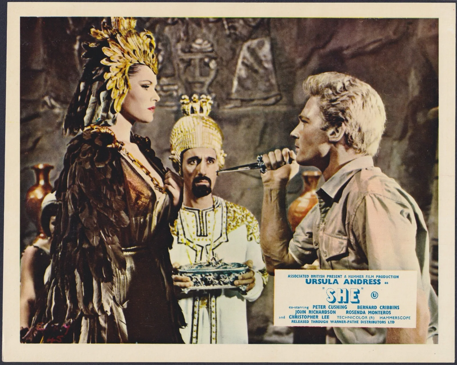 She 8x ORIGINAL UK FOH Lobby Cards Ursula Andress Peter Cushing HAMMER 1965, изображение 2
