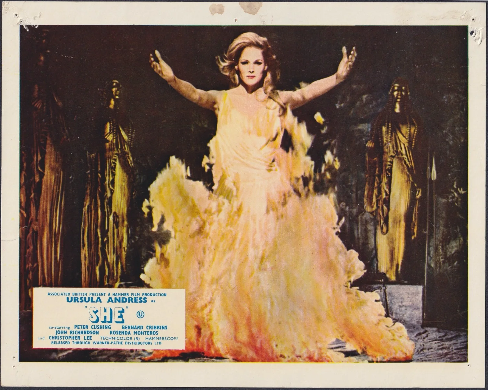 She 8x ORIGINAL UK FOH Lobby Cards Ursula Andress Peter Cushing HAMMER 1965, изображение 3
