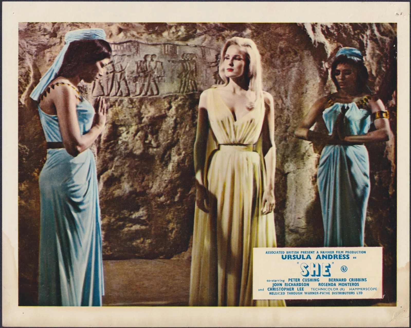 She 8x ORIGINAL UK FOH Lobby Cards Ursula Andress Peter Cushing HAMMER 1965, изображение 4