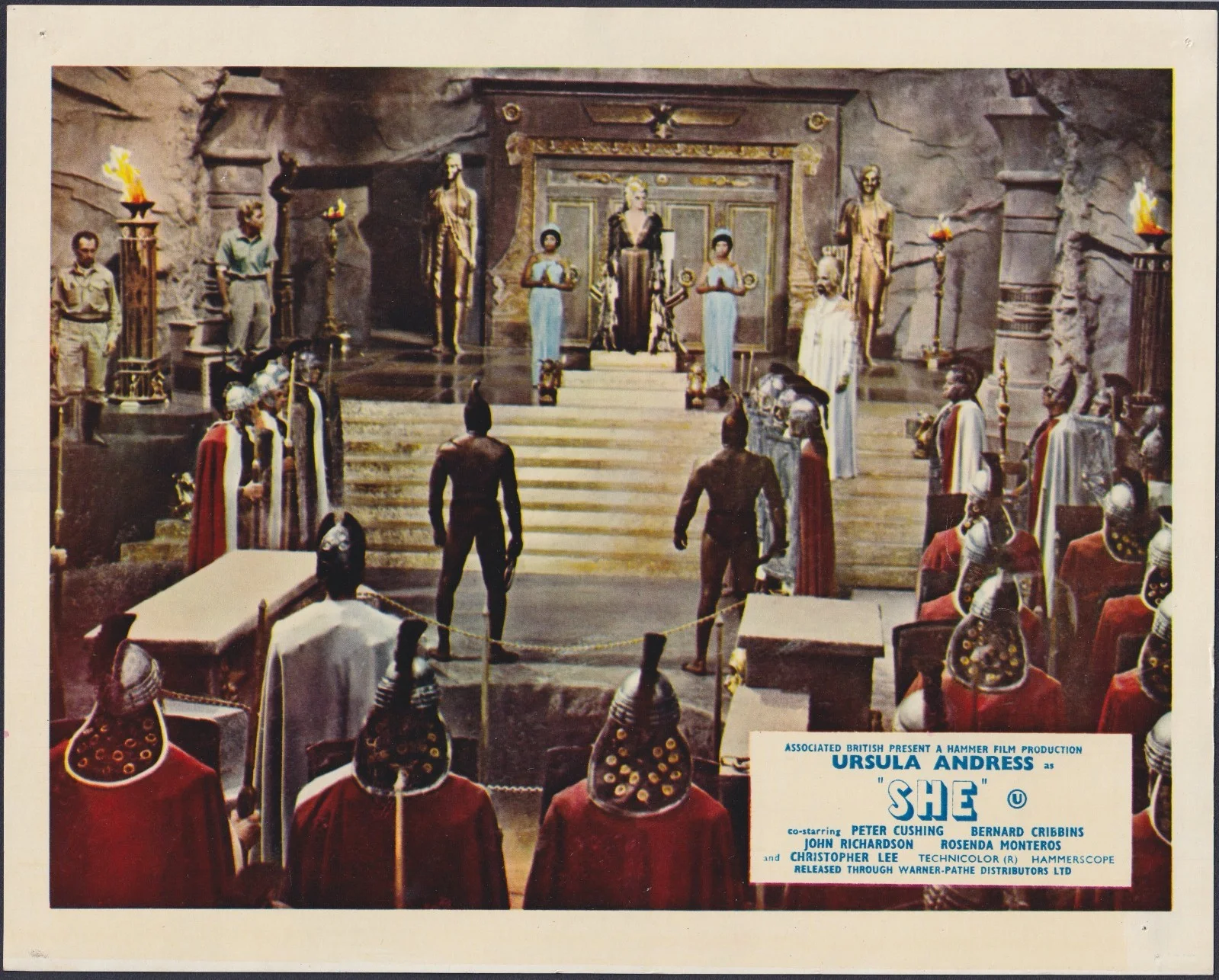 She 8x ORIGINAL UK FOH Lobby Cards Ursula Andress Peter Cushing HAMMER 1965, изображение 5