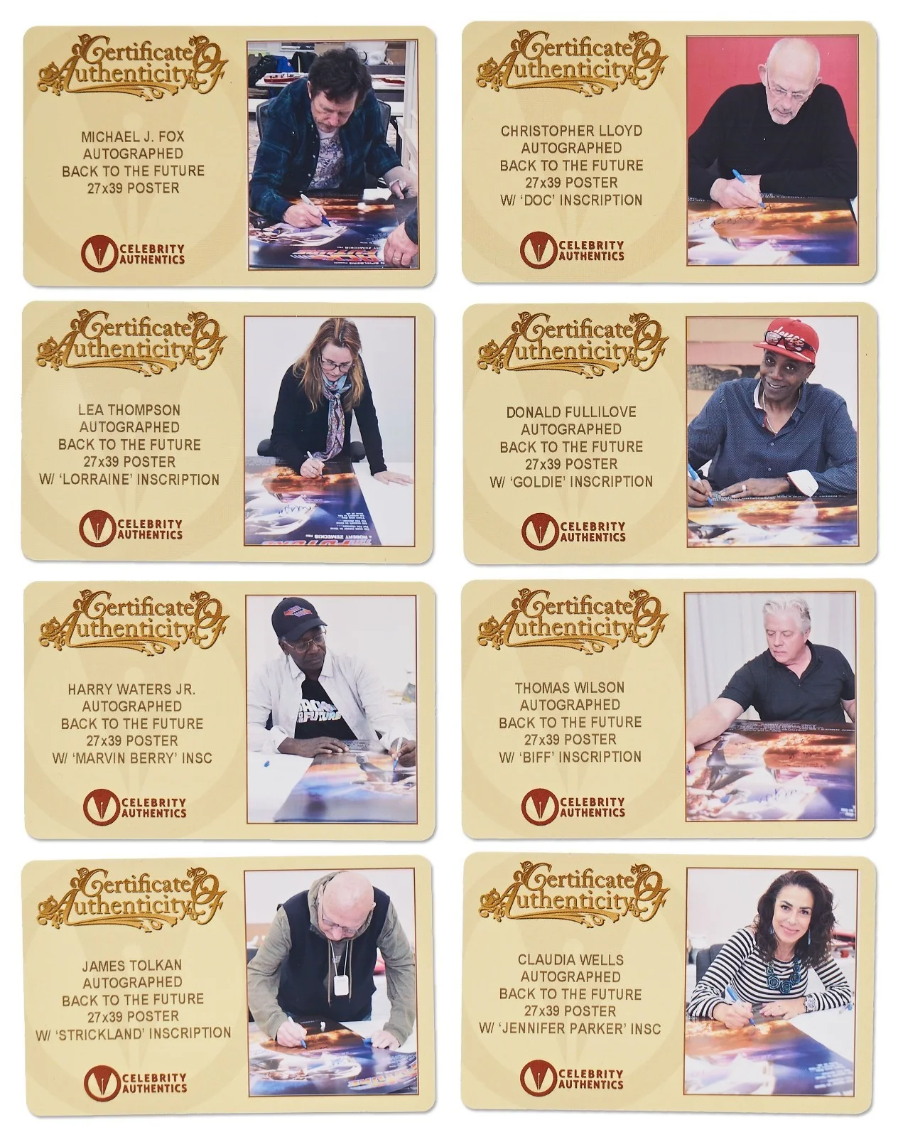 "Back to the Future" Cast Signed Poster with Celebrity Authentics COA's, image 3