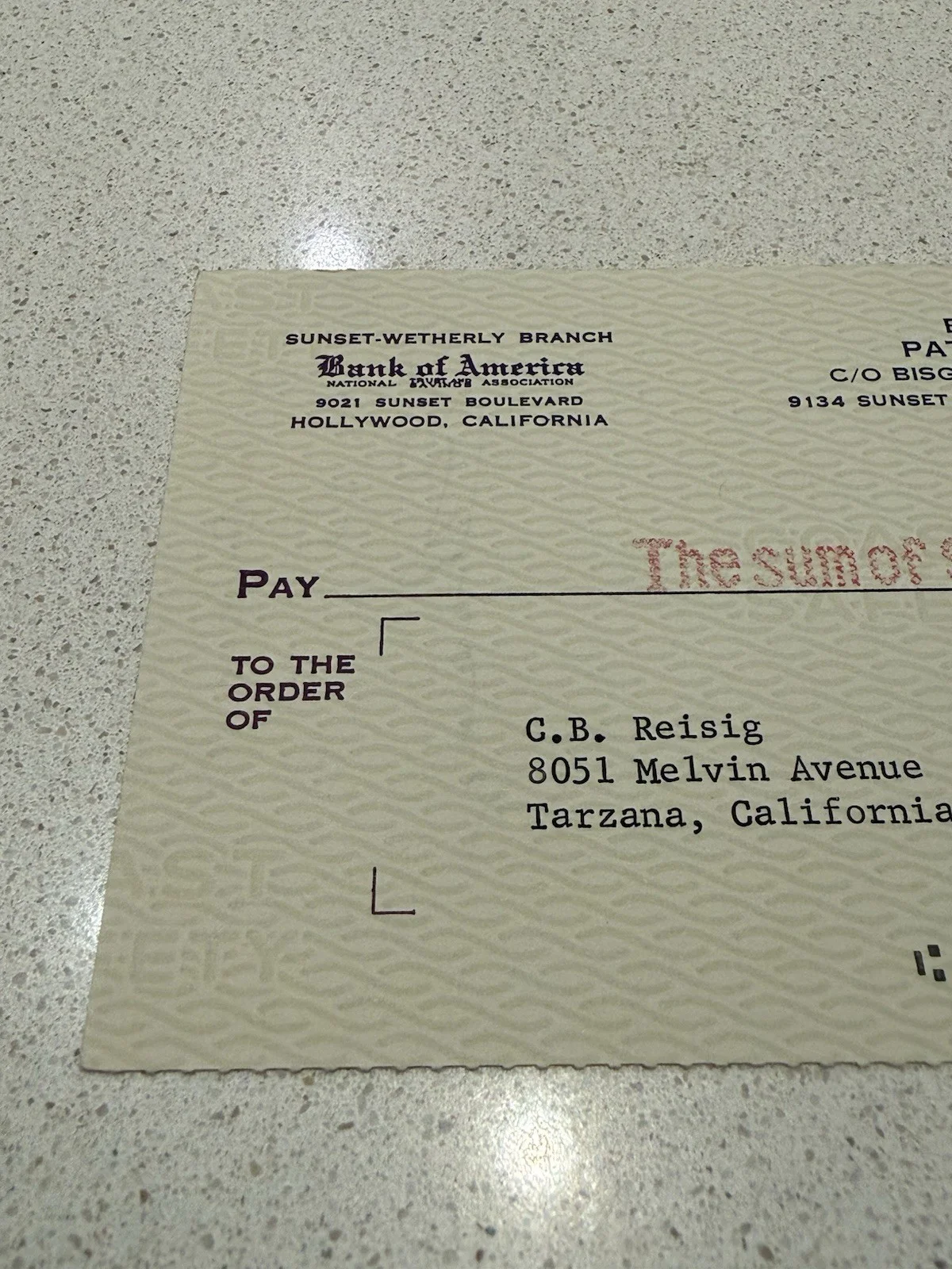 Blake Edwards Signed 1966 Bank Check – Autograph – Pink Panther - Hollywood, image 3