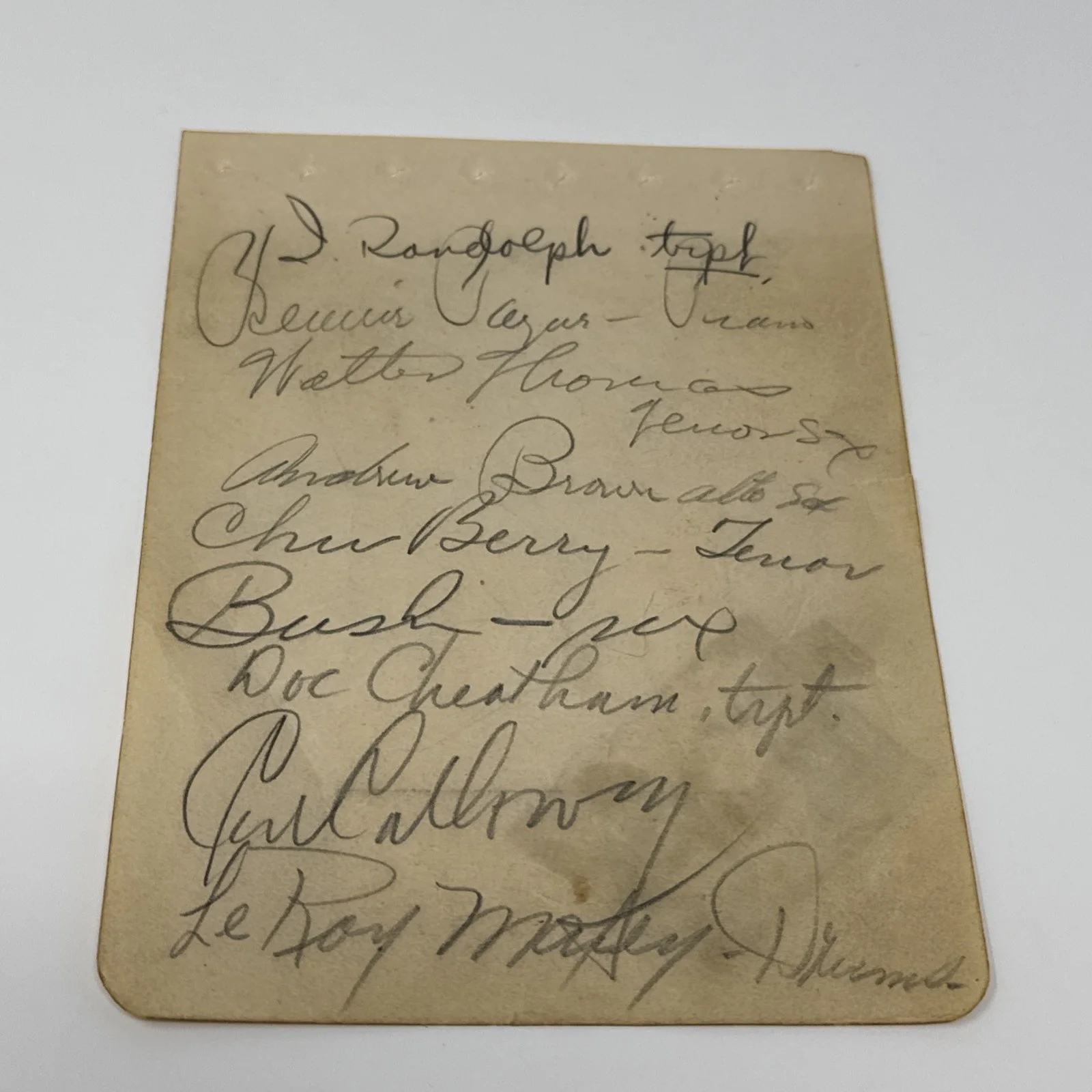 Nat King Cole Trio Autographs With Cab Calloway + More, Jazz Music, COA, image 4