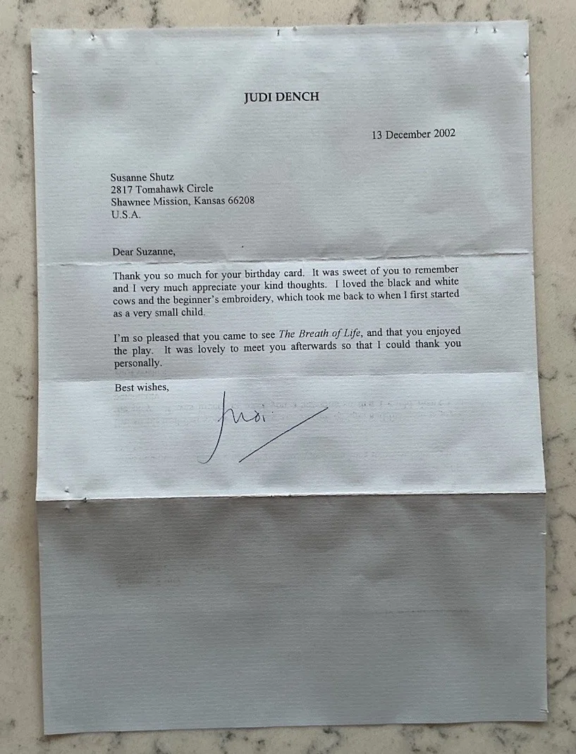 JUDI DENCH STAGE ACTRESS SIGNED TLS AUTOGRAPHED LETTER 12/13/2002, image 2