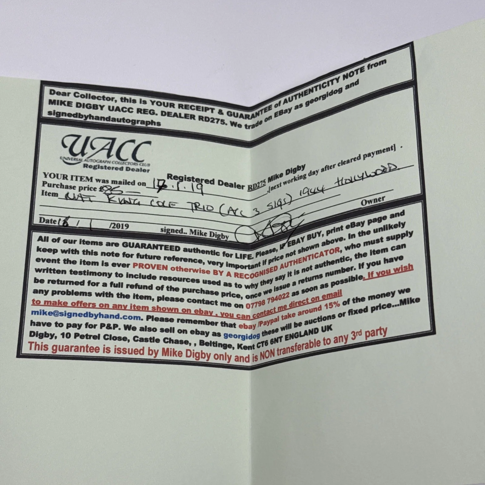 Nat King Cole Trio Signed Autographs Page Jazz Music, UACC COA, изображение 5