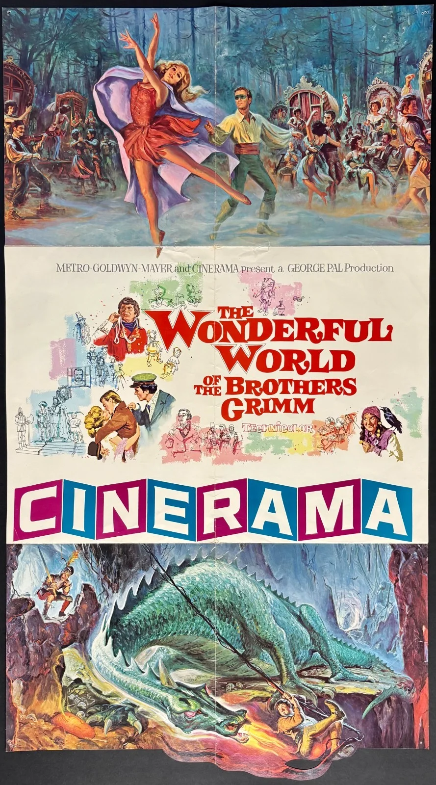 Wonderful World Brothers Grimm ORIGINAL Film Poster Fold Out Brochure CINERAMA, изображение 3