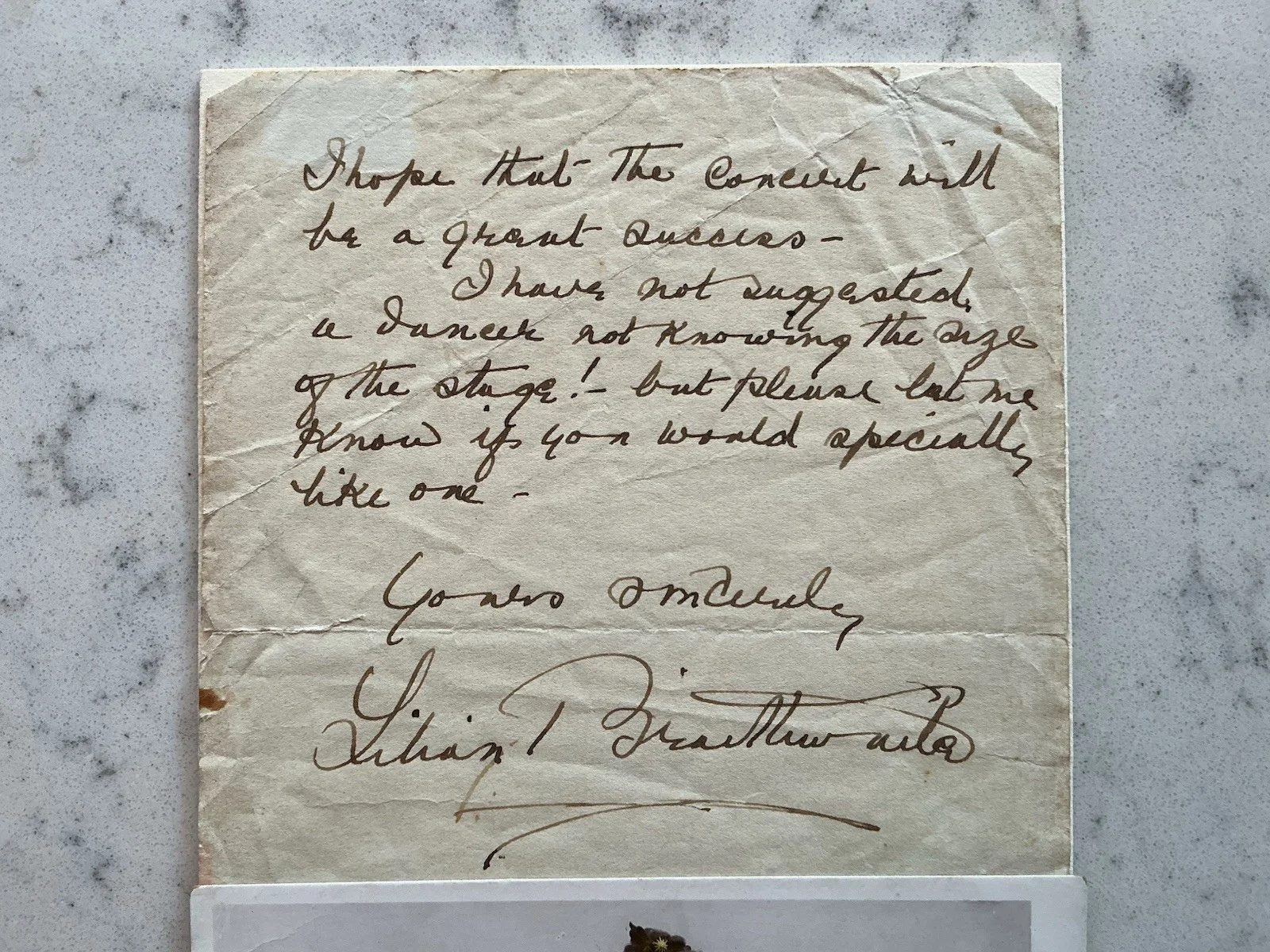 MISS LILIAN BRAITHWAITE ALS AUTOGRAPHED LETTER & PHOTO ENGLISH STAGE ACTRESS, изображение 2