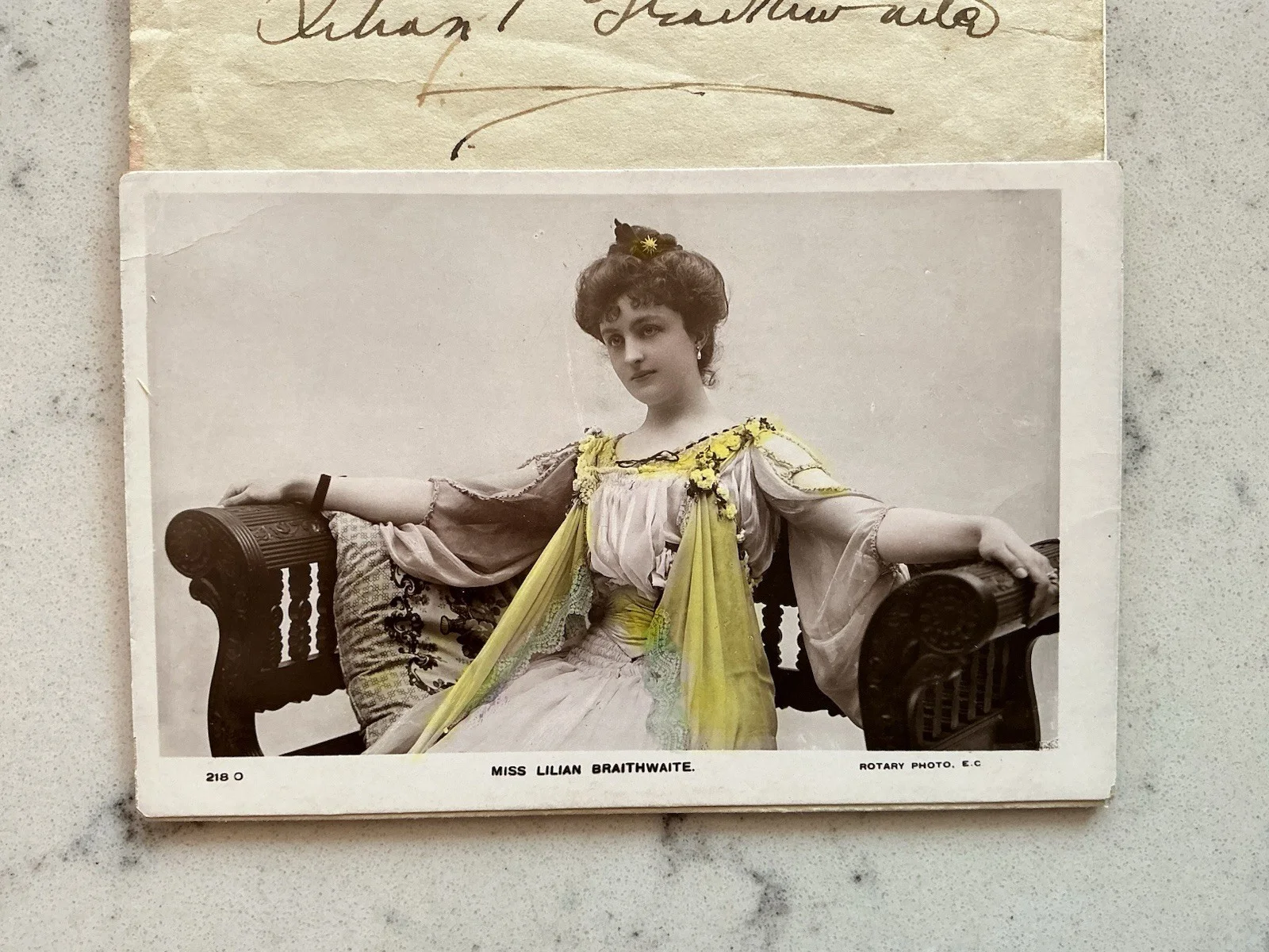 MISS LILIAN BRAITHWAITE ALS AUTOGRAPHED LETTER & PHOTO ENGLISH STAGE ACTRESS, изображение 3