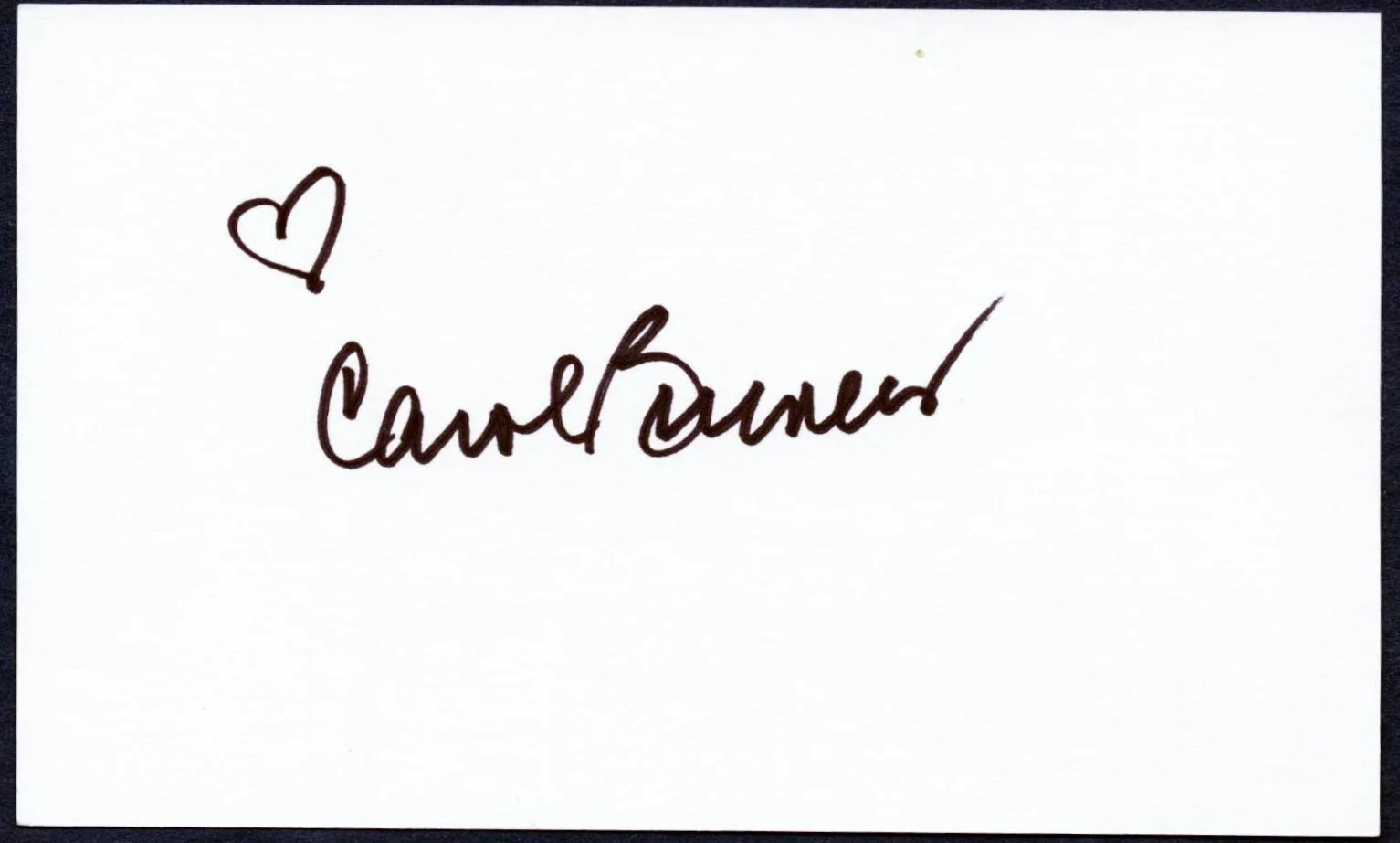 carol burnett — CAROL BURNET- AUTOGRAPHED SIGNED INDEX CARD-, image 2