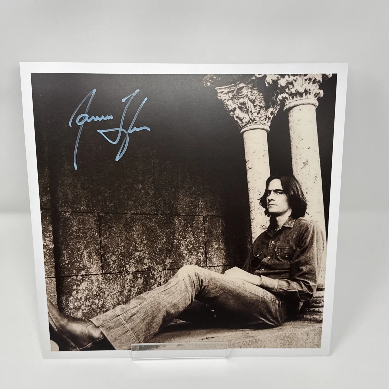 James Taylor — JAMES TAYLOR SIGNED AUTOGRAPH 12X12 ALBUM INSERT PHOTO - SWEET BABY JAMES