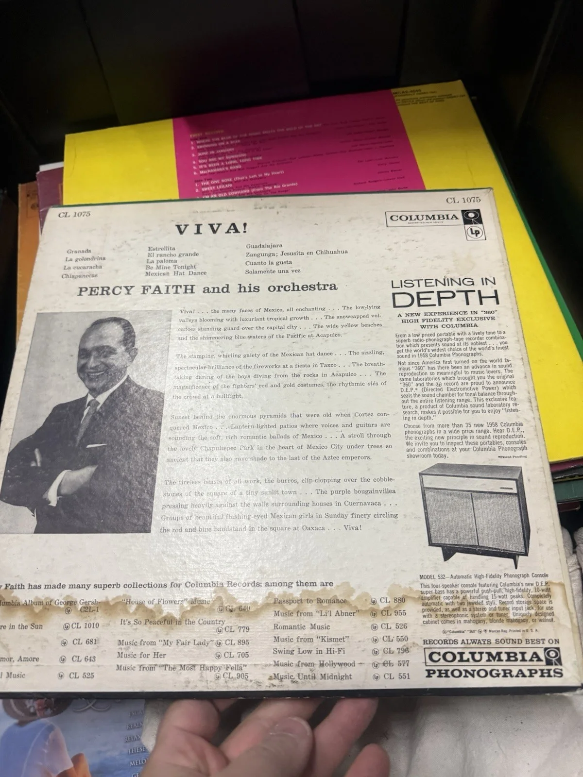 Percy Faith And His Orchestra Viva The Music Of Mexico LP Vinyl Album, изображение 2