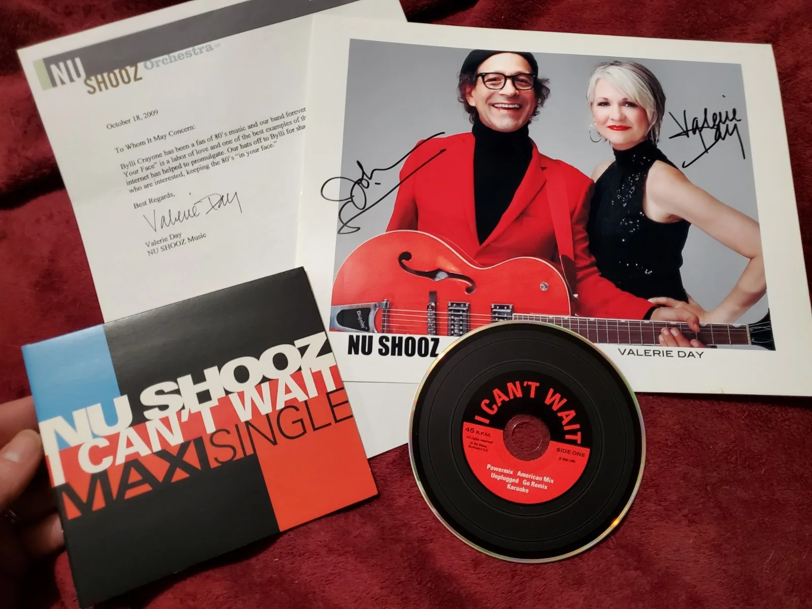 Nu Shooz, Signed 8x10 Photo + Rare CD I Can't Wait + Letter From Valerie Day, изображение 2