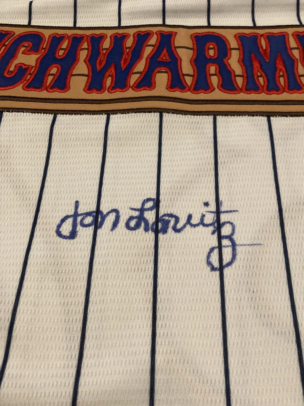Benchwarmers Movie Signed Autographed Baseball Jersey Jon Lovitz, изображение 3