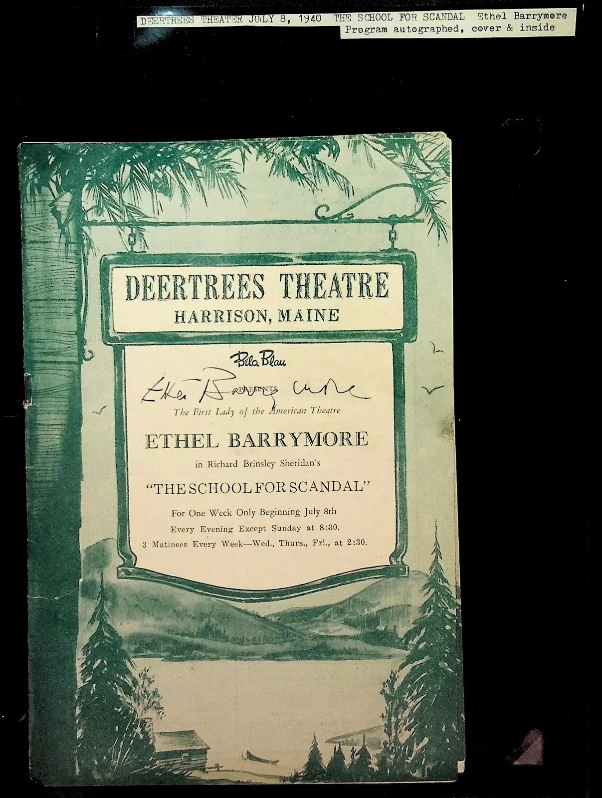 Multiple — Ethel Barrymore & Tallulah Bankhead Signed Deertrees Theatre Archive (1939–40)