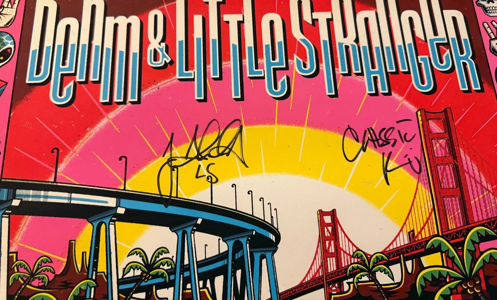 DENM and Little Stranger Tour Poster AUTOGRAPHED Slightly Stoopid 311 Bob Marley, изображение 2