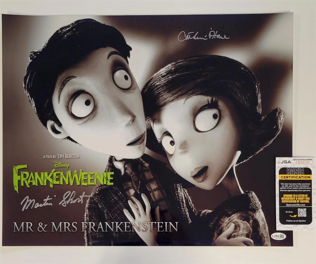 Catherine O'Hara, Martin Short — Catherine O'Hara & Martin Short signed Frankenweenie 16x20 Photo autograph JSA