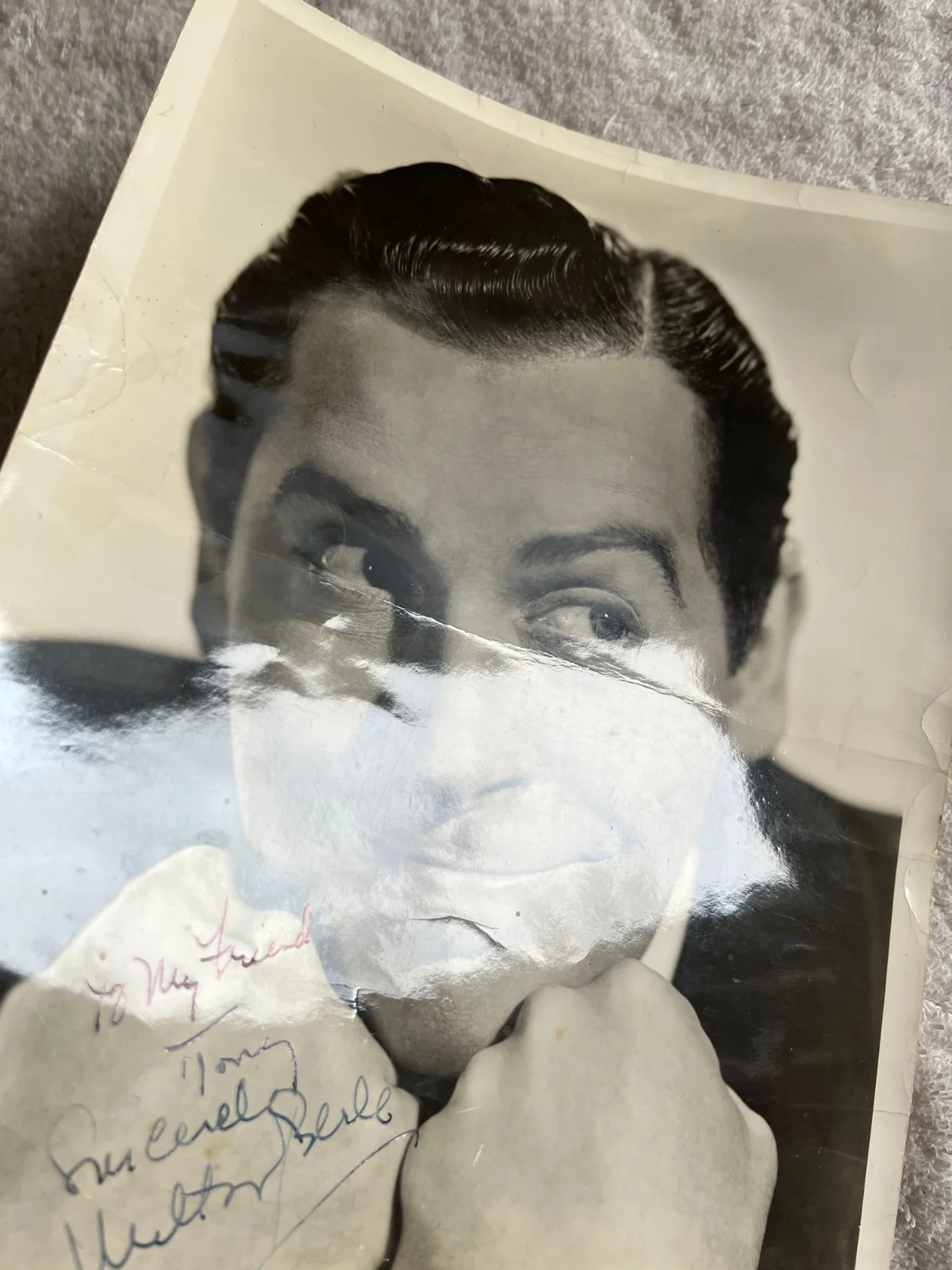Milton Berle — Milton Berle autographed publicity photo signed photograph 1940s William Morris, image 3