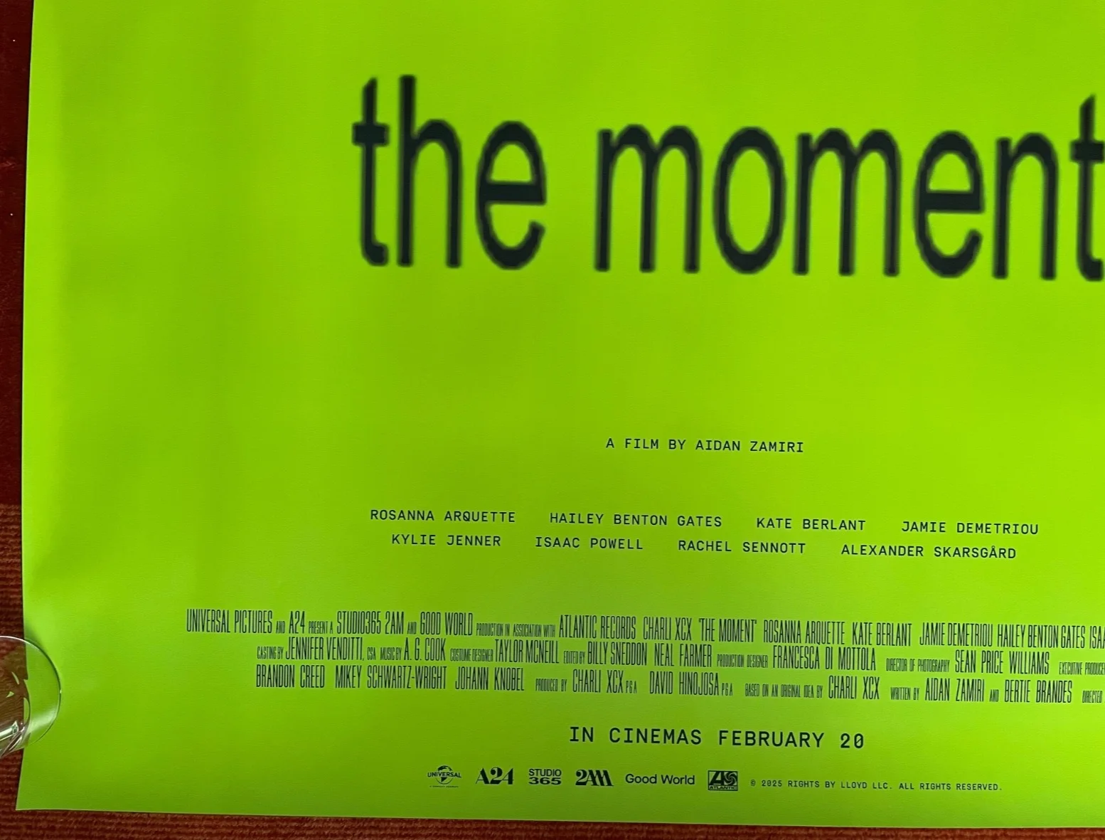 THE MOMENT (2026) Original UK Quad A24 Movie Poster Charli XCX NEW UNISSUED, изображение 4