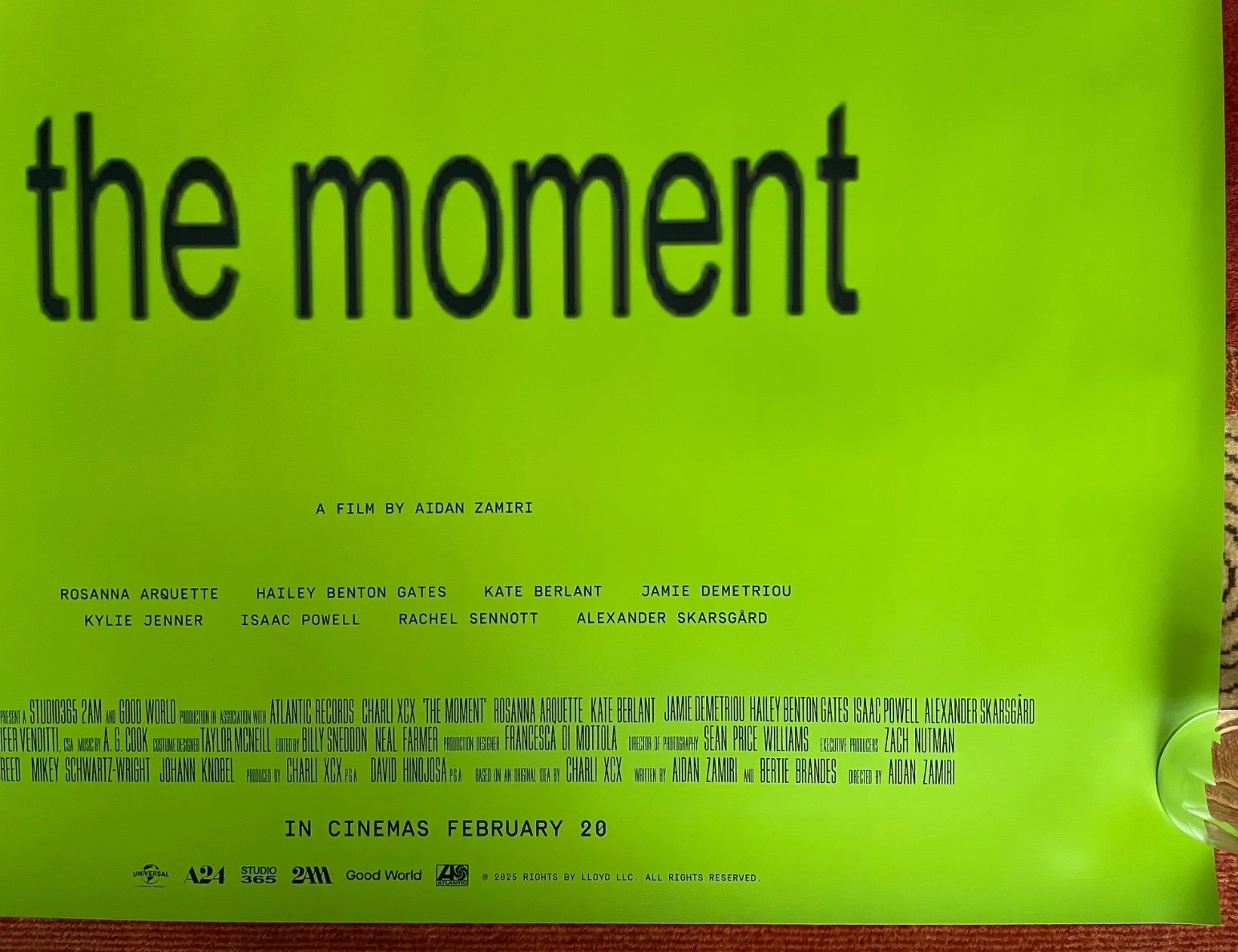 THE MOMENT (2026) Original UK Quad A24 Movie Poster Charli XCX NEW UNISSUED, изображение 5