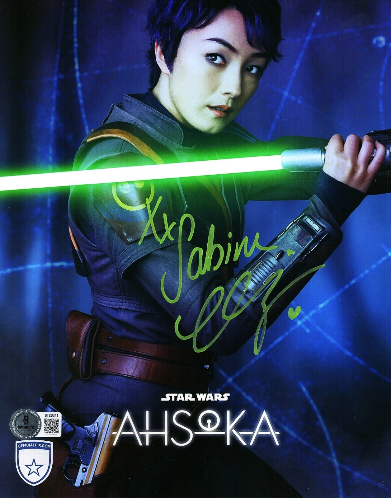 NATASHA LIU BORDIZZO — NATASHA LIU BORDIZZO Signed 8x10 OPX Photo "AHSOKA" Sabin Wren BAS #BT20341