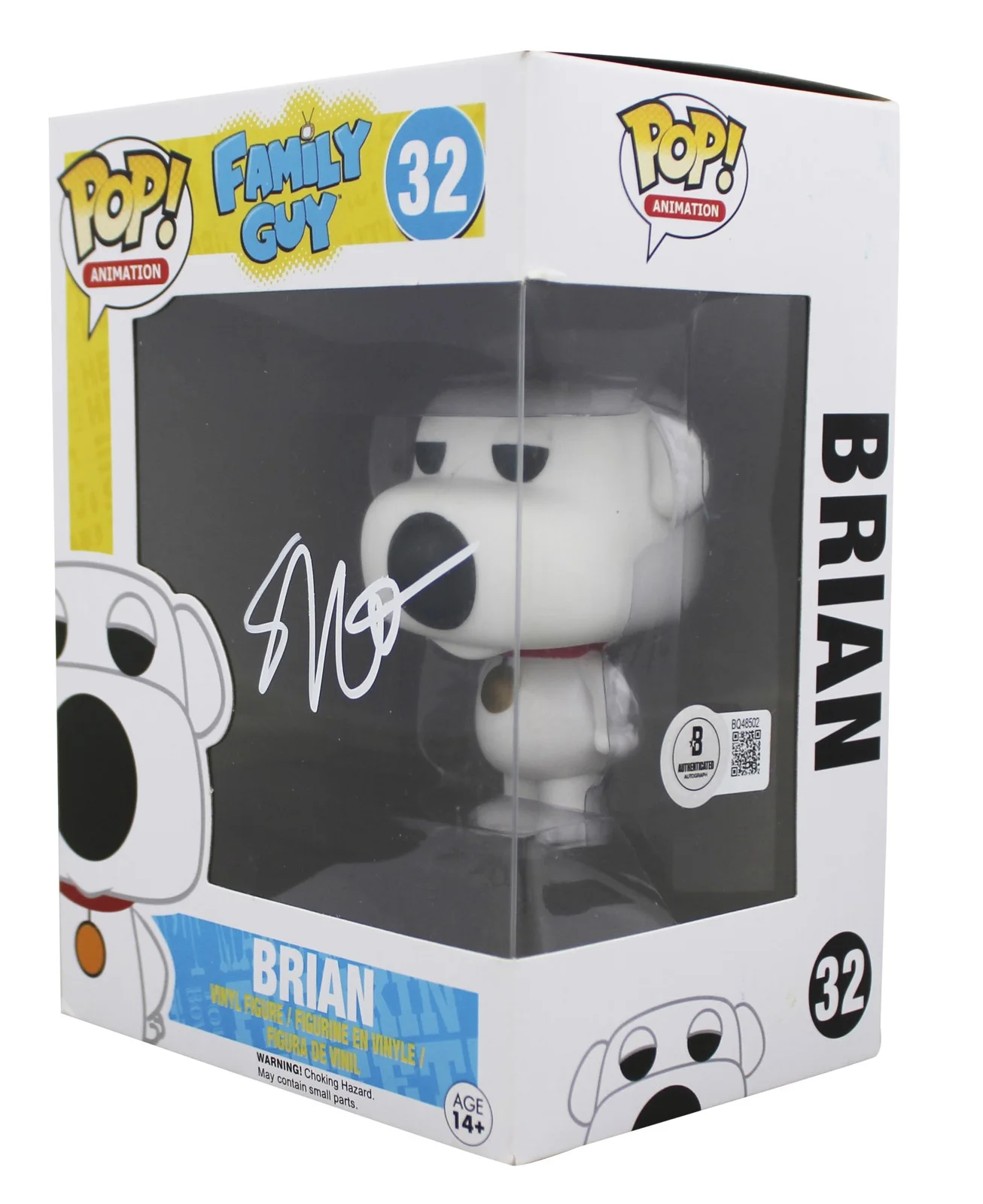 Seth MacFarlane — Seth MacFarlane Family Guy Signed Brian #32 Funko Pop Vinyl Figure BAS #BQ48502, изображение 2