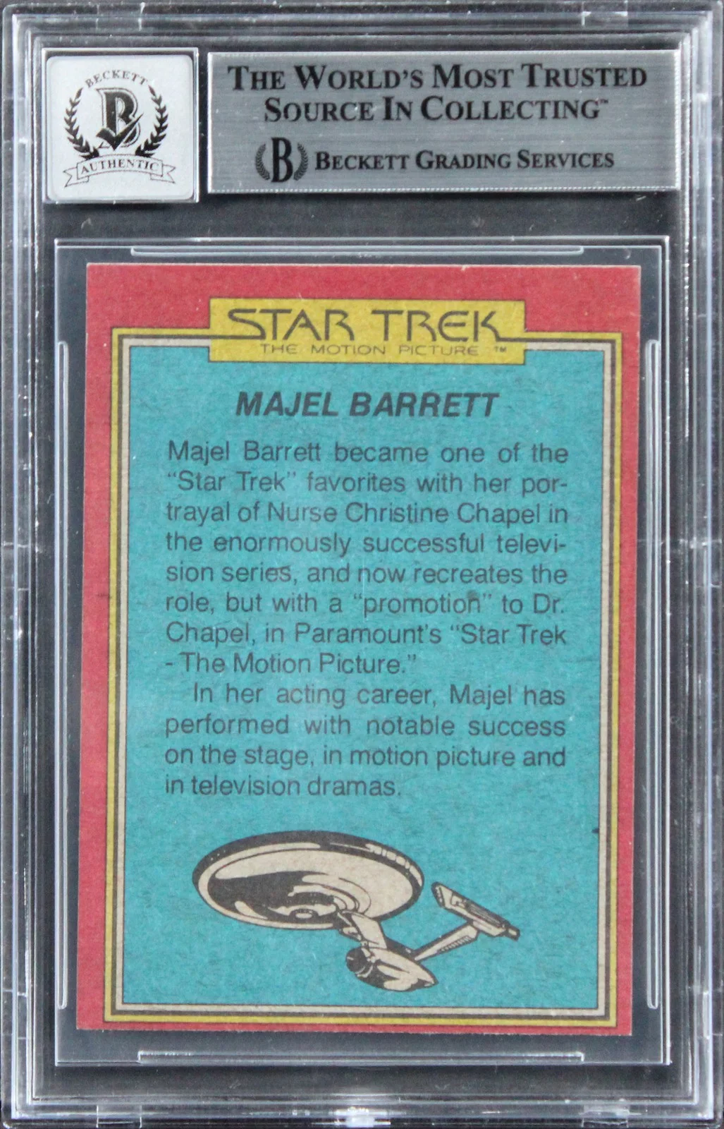 William Shatner — William Shatner Signed 1979 Star Trek #63 Star Explorer Card Auto 10! BAS Slab, image 2