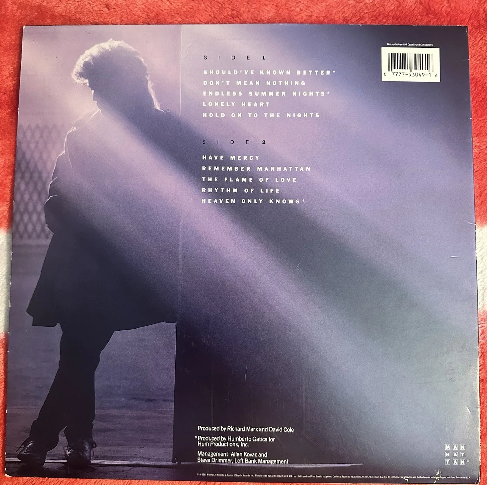 Richard Marx Autographed Self-Titled Vinyl LP, image 3