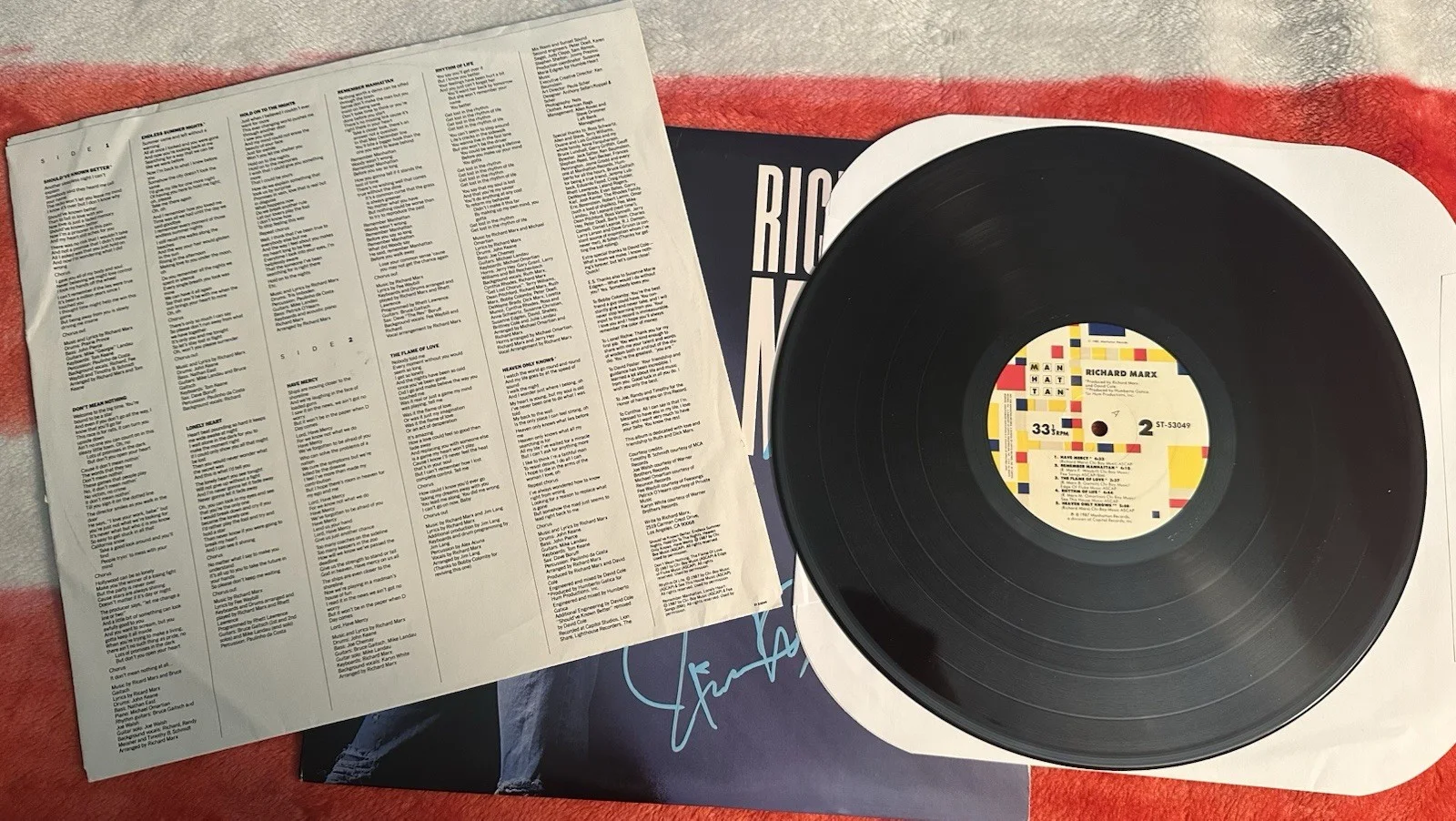 Richard Marx Autographed Self-Titled Vinyl LP, image 5