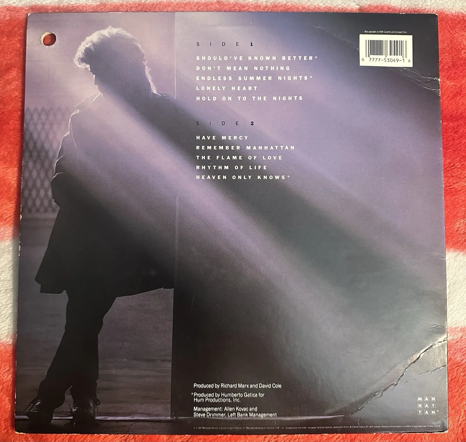 Richard Marx Autographed Self-Titled Promo Vinyl LP, image 5