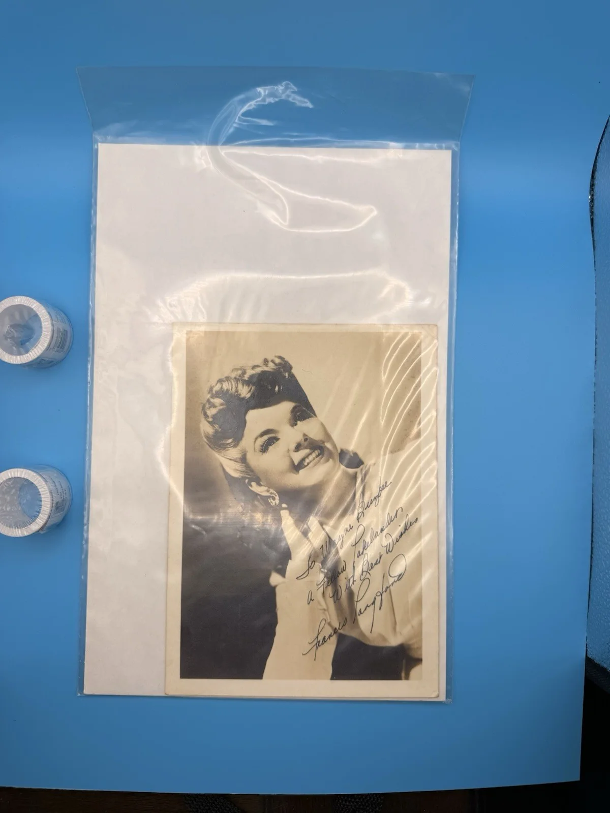 Frances Langford Autographed Portrait 5”x7” Sepia Personalized Lakeland, FL, изображение 2