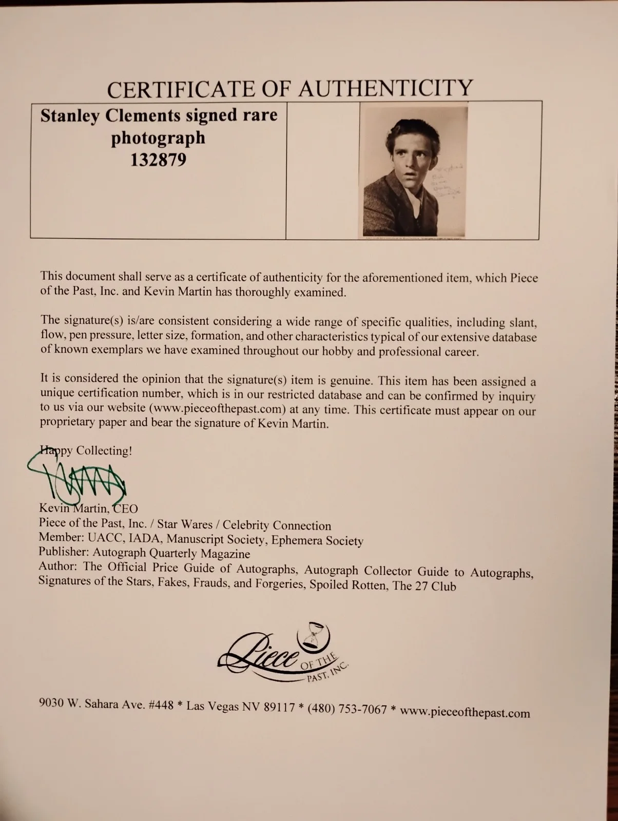 Stanley Clements — Vintage 1944 Stanley Clements Signed Photo " See My Lawyer " Universal Pic W/COA, изображение 3