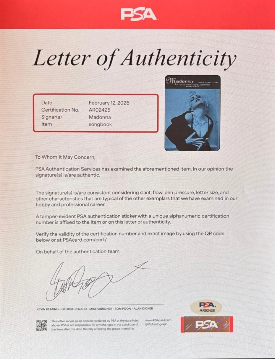 Madonna — MADONNA SIGNED AUTOGRAPHED SONG BOOK RESCUE ME RECORDS MUSIC PSA B, изображение 3