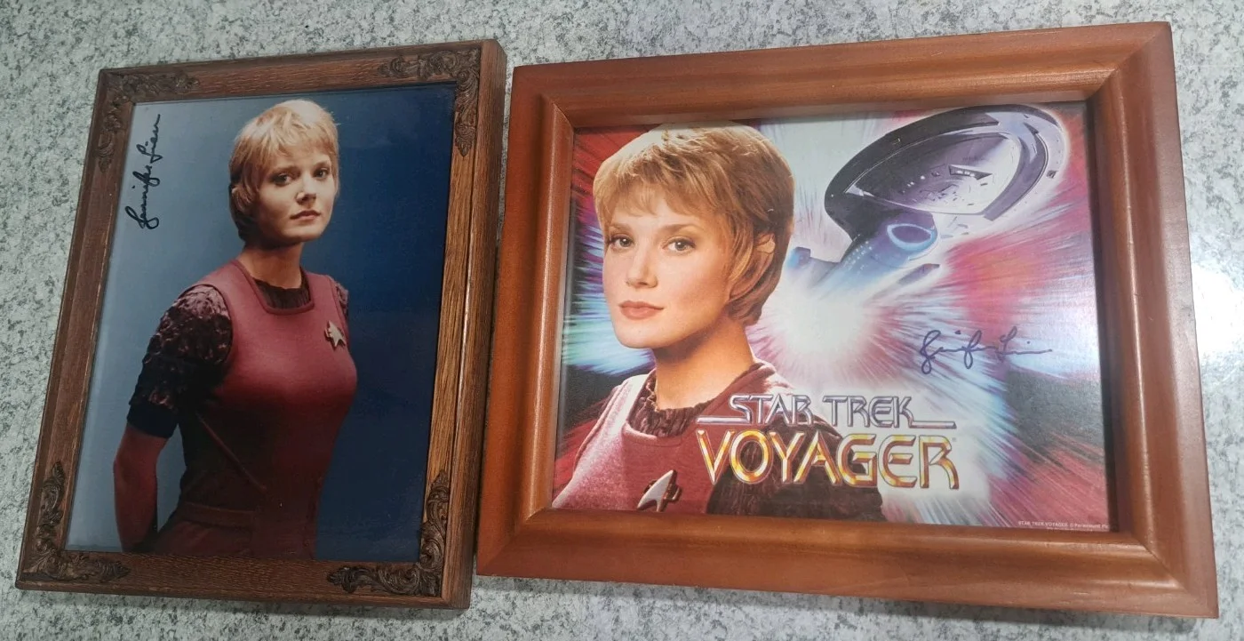 Jennifer Lien — Pair (2) Jennifer Lien Signed Photos Original Framed With COAs Star Trek Voyager