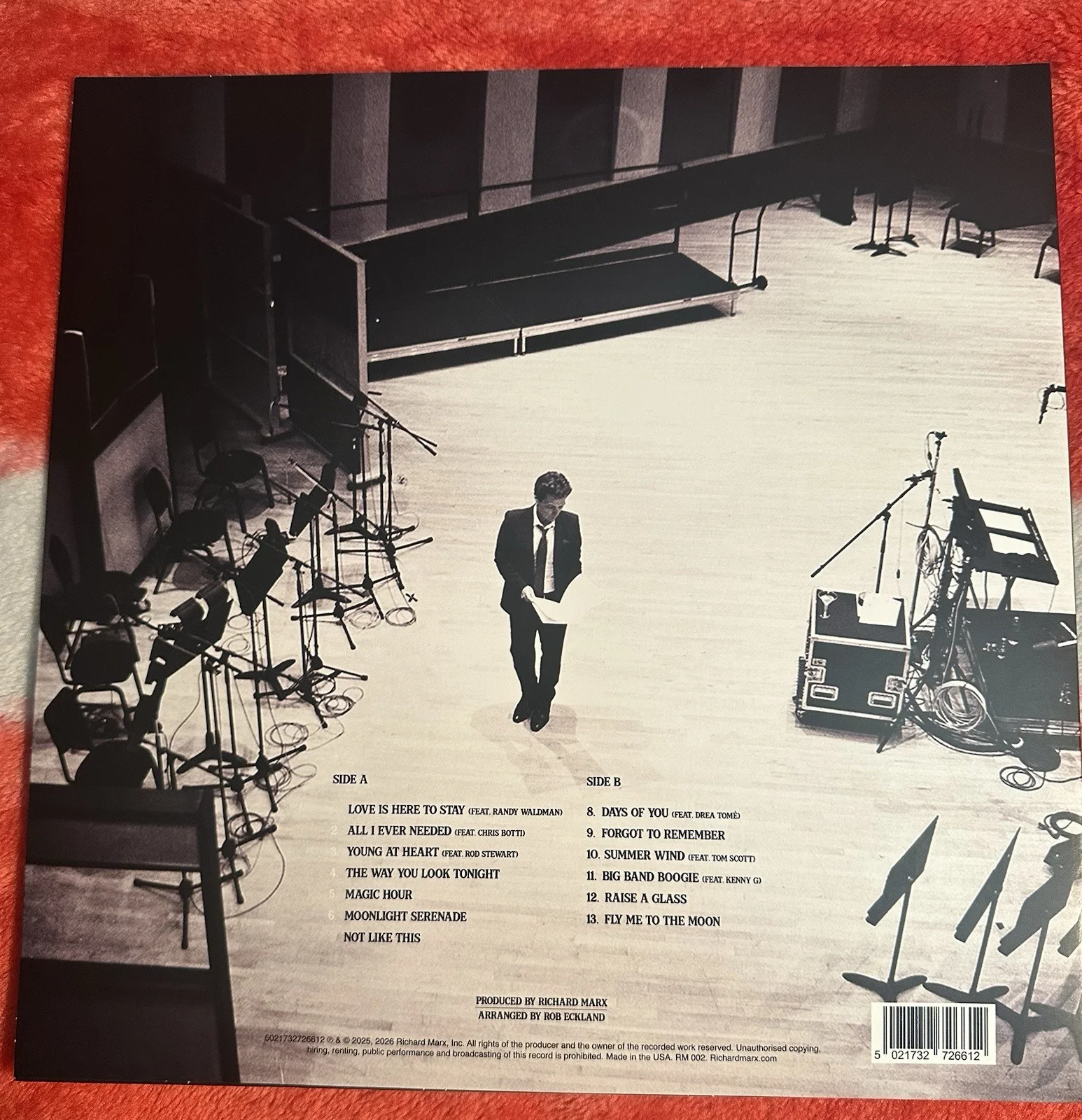 Richard Marx Signed Vinyl "After Hours” Photo Proof RARE, image 3