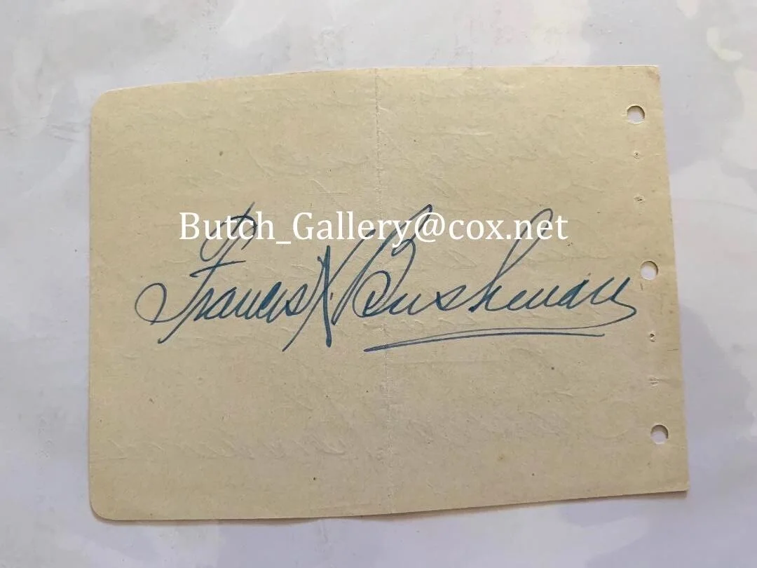 FRANCES X BUSHMAN autograph signed twice album page, image 2