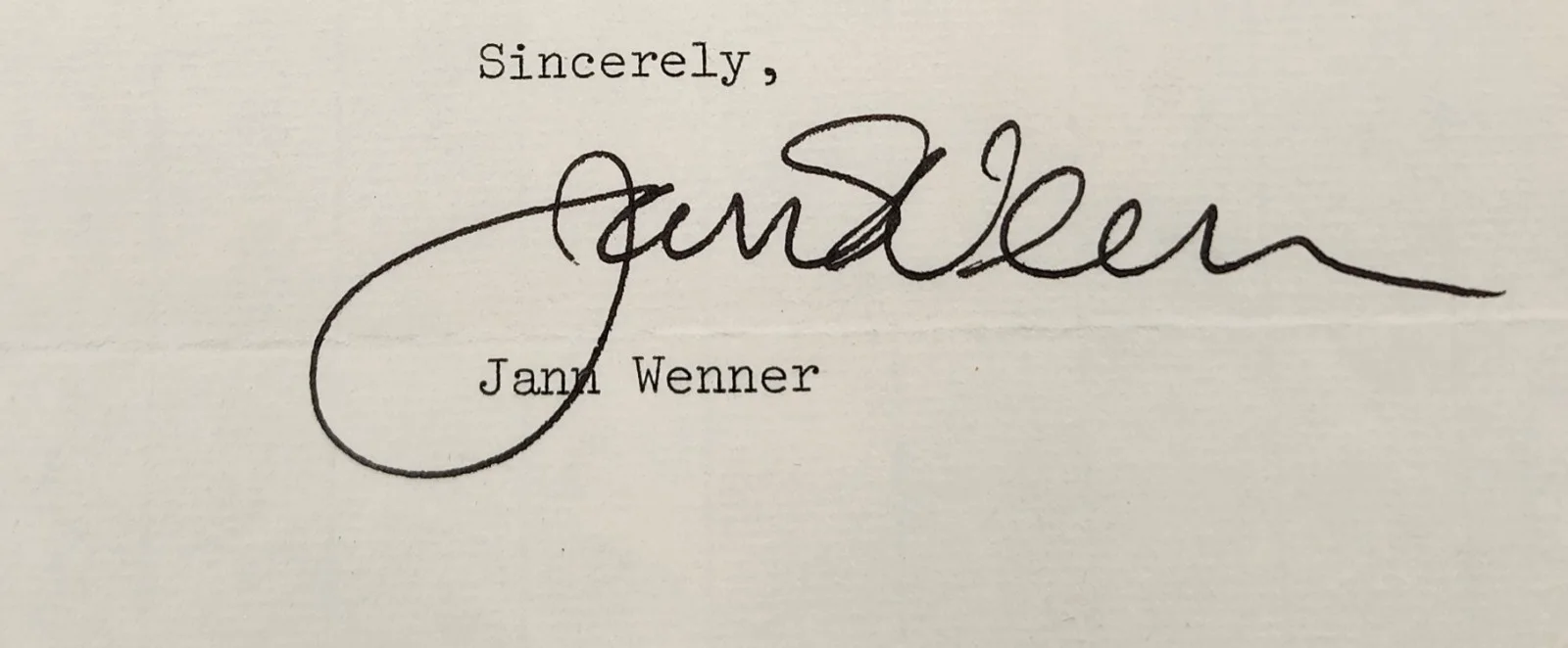 1975 Autographed Letter From Jann Wenner ( Rolling Stone) To Martha Glaser, изображение 2