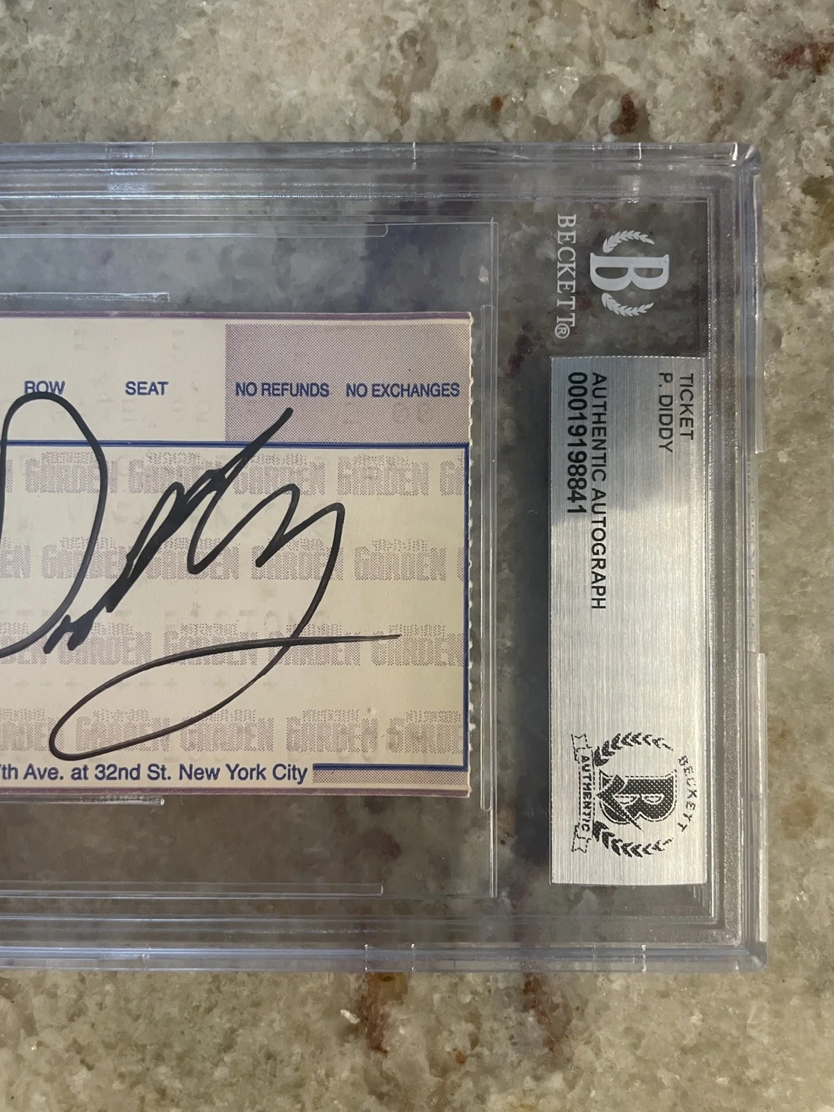 Sean Puff DaddyCombs Signed Autographed Ticket Stub P Diddy Beckett BAS, image 4