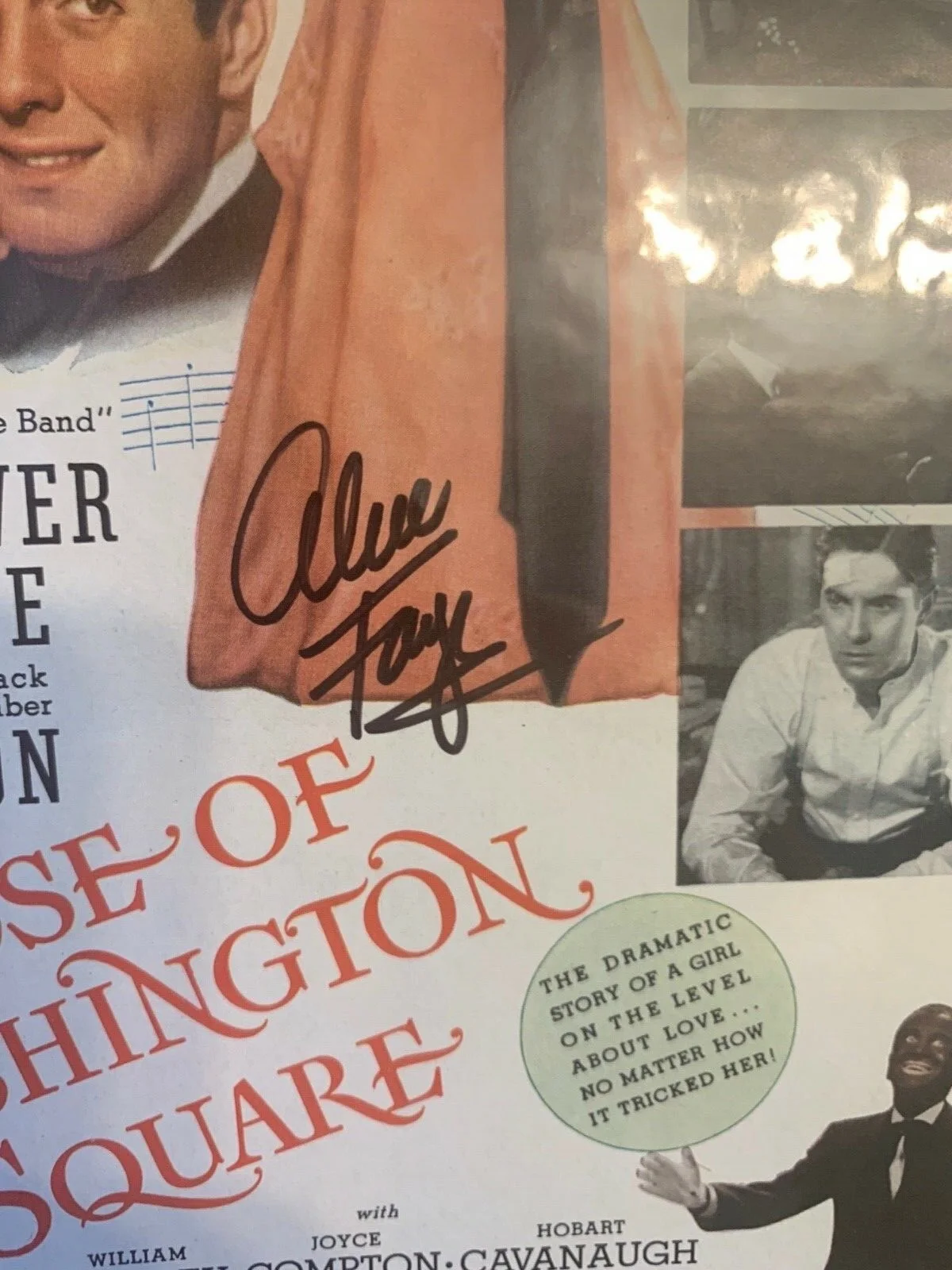 ALICE FAYE signed autograph 11x14 photo magazine ad original Hollywood, изображение 2