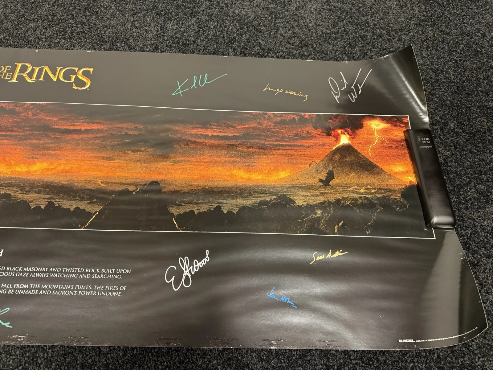 Elijah Wood, Ian Mckellan, Viggo Mortensen — RARE 2004 Lord Rings: ‘Mordor, Middle Earth’ CAST SIGNED 62x21 Poster w/ COA!, image 4
